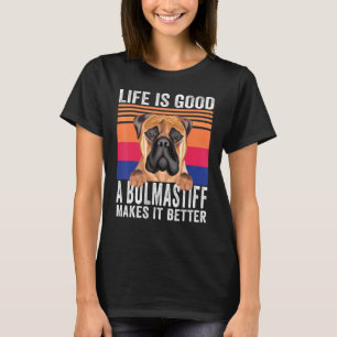 T-shirt Bouledogues Mastiffs Rend Votre Vie Bonne Vintage