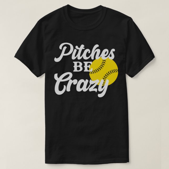 T-shirt boules de boules de mush softball pas de folie (Design devant)