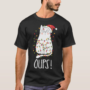 T-shirt Boules de chat ! Chat Blanc Tangé Dans L'Arbre De