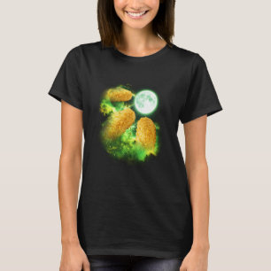 T-shirt Boulette de poulet hurlant à la lune verte tie dye