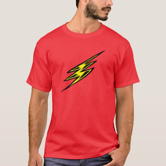 T-shirt Boulon de foudre jaune électrique (Devant)