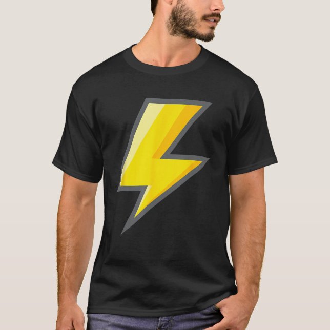 T-shirt Boulon de foudre jaune Graphic Tee Easy Halloween  (Devant)