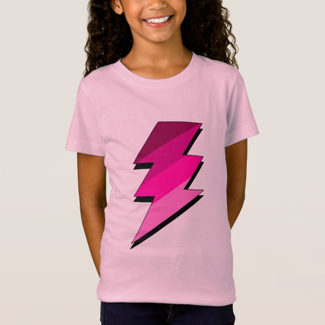 T-Shirt Boulon de tonnerre rose de foudre (Devant)