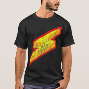 T-shirt Boulon rouge Jaune Éclair Retro Vintage Cadeau