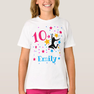 T-shirt Bounce Jump Trampoline Anniversaire Fille Party T-