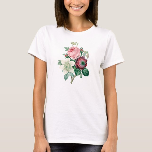 T-shirt Bouquet d'anémones de roses (Devant)