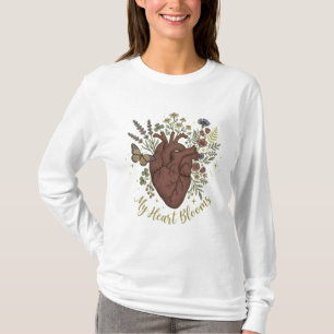T-shirt Bouquet de fleurs sauvages et cœur anatomique esth
