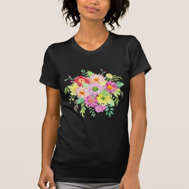 T-shirt Bouquet de marguerite d'aquarelle (Devant)