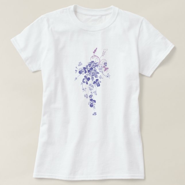 T-shirt Bouquet de pensée - la chemise des femmes - blanc (Design devant)