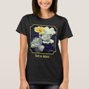 T-shirt Bouquet de rose jaune couleur partielle personnali