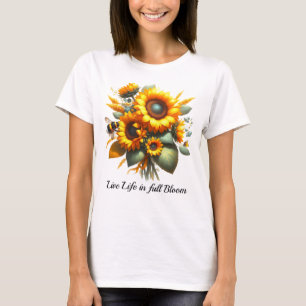 T-shirt Bouquet de tournesols jaunes Floral