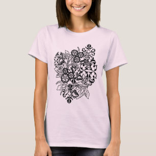 T-shirt Bouquet noir et blanc