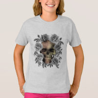 BOUQUET SKULL FLEURS NOIR ET BLANC