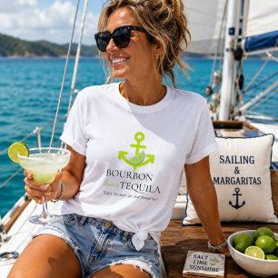 T-shirt Bourbon aime Tequila Anchor Lime Margarita Sail