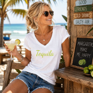 T-shirt Bourbon aime Tequila Tequila Couple de voile
