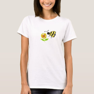 T-shirt Bourdon avec fleur jaune