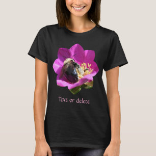 T-shirt Bourdon Sur Rose Rose Personnalisé