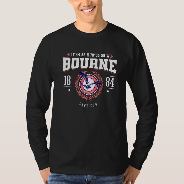 T-shirt Bourne Massachusetts Cape Cod MA Nautical Beach So (Devant)