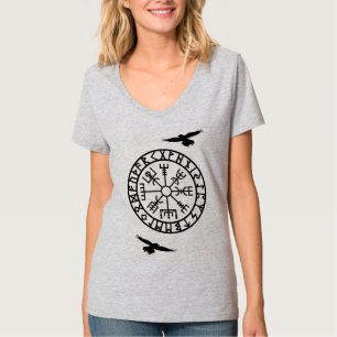 T-shirt Boussole nordique, corbeaux, Huginn, Muninn,
