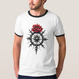 T-shirt Boussole rose de mystique - Symbole de style tatou