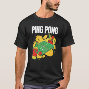 T-shirt Bouteille De Bière Avec Table Tennis Bat Bière Jou