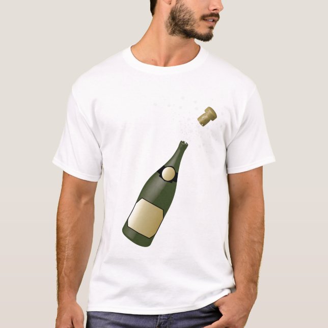 T-shirt bouteille de champagne (Devant)