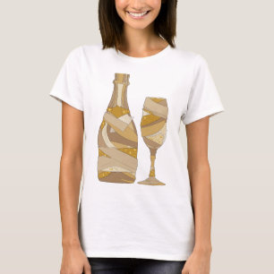 T-shirt Bouteille de CHAMPAGNE et verre gris chic