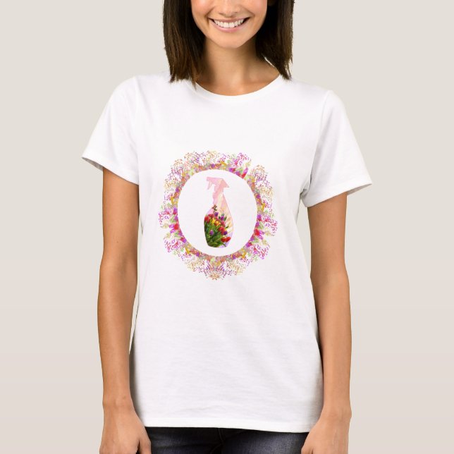 T-shirt Bouteille de jet de soin de nature de nettoyage de (Devant)