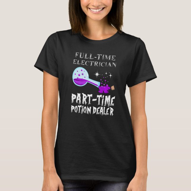 T-shirt Bouteille de potion Costume d'électricien gothique (Devant)