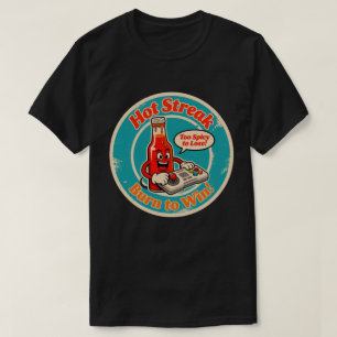 T-shirt Bouteille de Sauce Piquante Cartoon avec Manette d