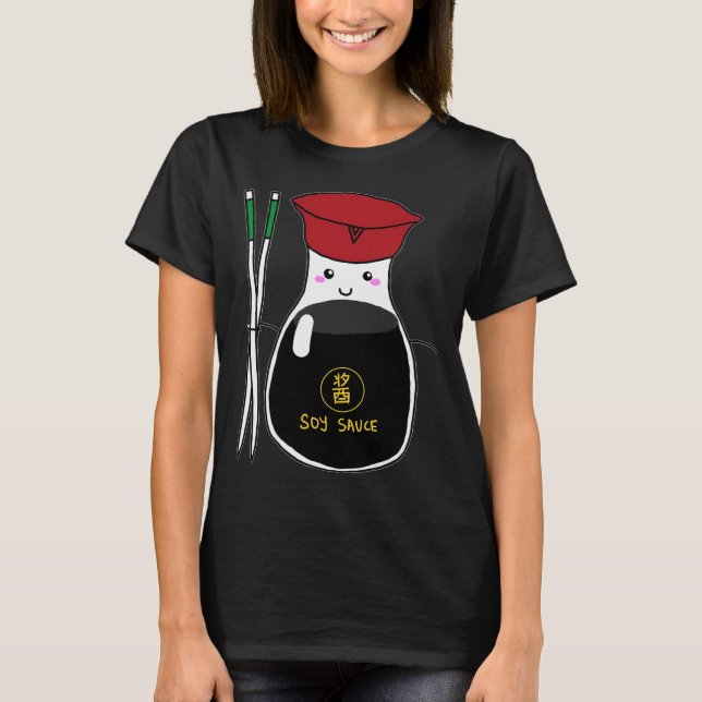 T-shirt Bouteille de sauce soja mignonne (Devant)