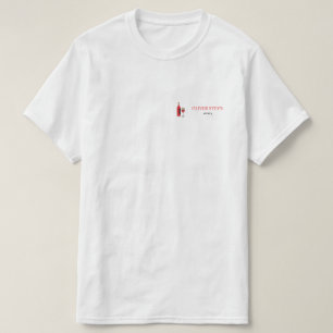 T-shirt Bouteille de vin et verre blanc