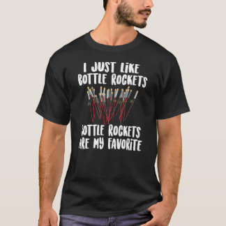 T-shirt Bouteille préférée Rocket de feux d'artifice