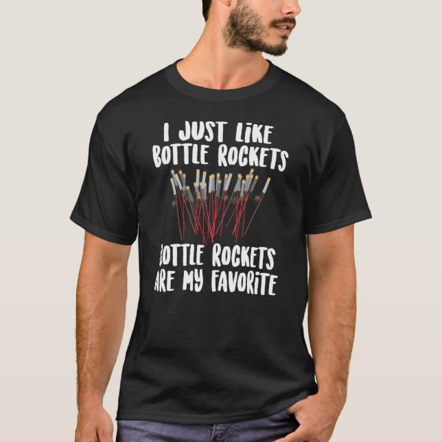 T-shirt Bouteille préférée Rocket de feux d'artifice (Devant)