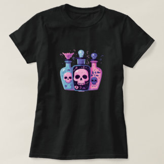 T-shirt Bouteilles de potion de crâne Pastel Goth Hallowee