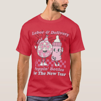 T-shirt Bouteilles Poppin Nouvel An Eve LD Travail et livr