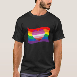 T-shirt Bouton à lèvres Coeur lesbien LGBTQ Droits des gay
