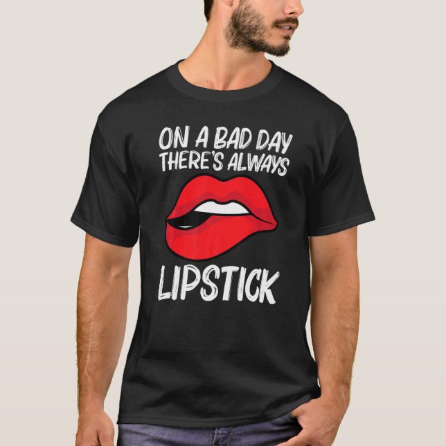 T-shirt Bouton à lèvres cool pour hommes femmes maquillage (Devant)