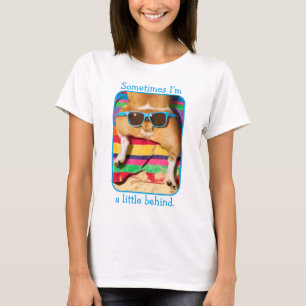 T-shirt Bouton de chien avec lunettes de soleil