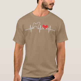 T-shirt Bouton de coeur Akita Inu