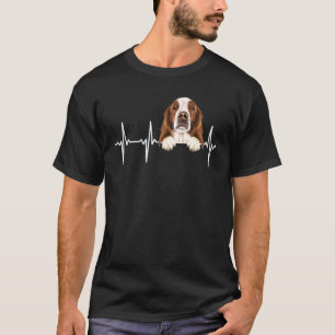 T-shirt Bouton De Coeur De Chien Irlandais Rouge Et Blanc