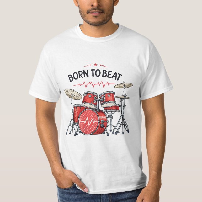 T-shirt Bouton de coeur du tambour (Devant)