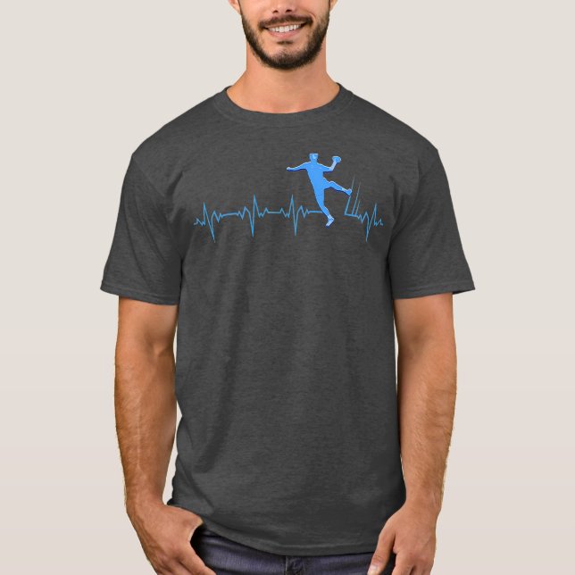 T-shirt Bouton d'impulsion du joueur de handball EKG but d (Devant)