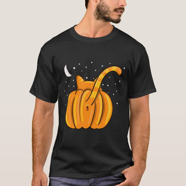 T-shirt Bouton orange Citrouille Halloween amusant (Devant)