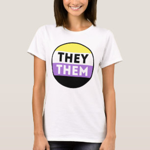 T-shirt Bouton Pronoms Non Binaires - Ils Eux
