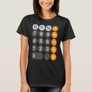 T-shirt Boutons de calculateur rétrospectif simple costume