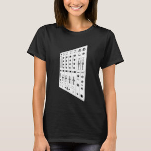 T-shirt Boutons de mélangeur de DJ Synthétiseurs de disc-j