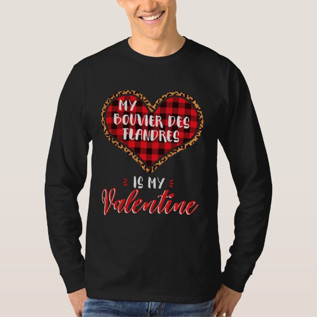 T-shirt Bouvier Des Flandres Is Valentine Dog Leopard Buff (Devant)