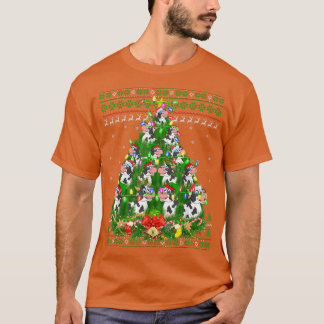 T-shirt Bovins Xmas Éclairage Arbre Père Noël Bateau Laide
