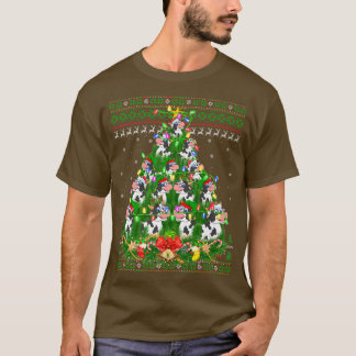 T-shirt Bovins Xmas Éclairage Arbre Père Noël Bateau Laide